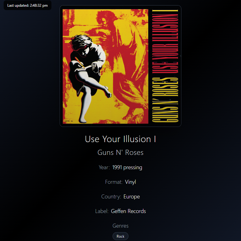 Guns N' Roses album art on TV